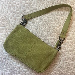 Green Suede Baguette Bag